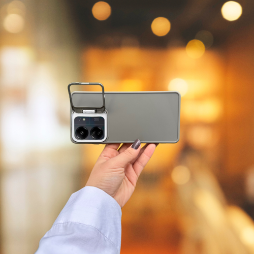 Xi̇aomi̇ Redmi̇ 13C Standli İçi̇ Süet Tpu Kilif Gri̇