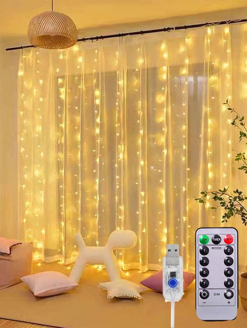 Perde Led 10 Sarkıtlı USB li 3 Metre Kumandalı 8 Modlu (3 mt X 3 mt ) Peri Led