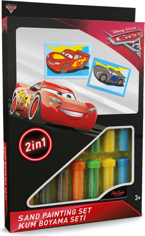 Disney Cars 3 Şimsek McQuenn & Jackson Eğitici ve Eğlenceli Kum Boyama Seti-Red Castle DS-30