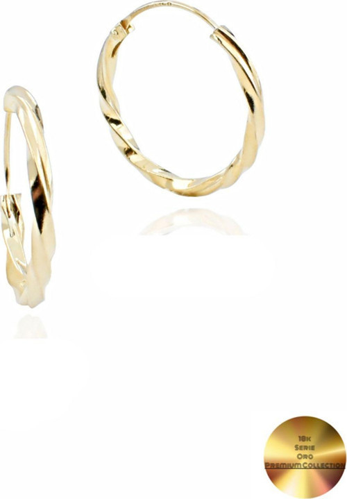 18k Serie Oro Sade Burgulu Halka Kadın Gümüş Küpe 20 MM