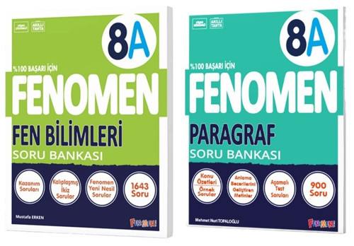 Fenomen Okul 2025 8. Sınıf Fen Bilimleri + Paragraf A Serisi Soru Bankası Seti 2 Kitap