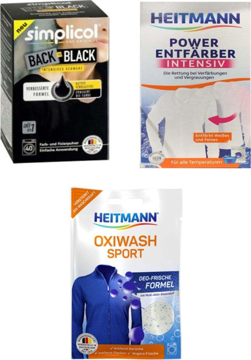 Siyah Toz Tekstil Boyası+Spor Kıyafetler Için Leke Çıkarıcı+Beyaz Çamaşırlar İçin Beyazlatıcı
