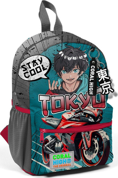 Gri Nefti Anime Motorsiklet Mini Yuva Sırt Çantası - Erkek Çocuk