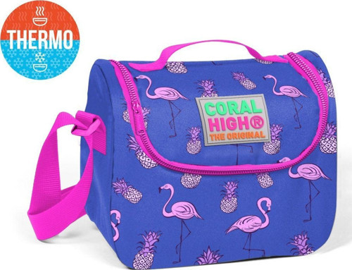 Mor Flamingo Desenli Termoslu Beslenme Çantası - Kız Çocuk