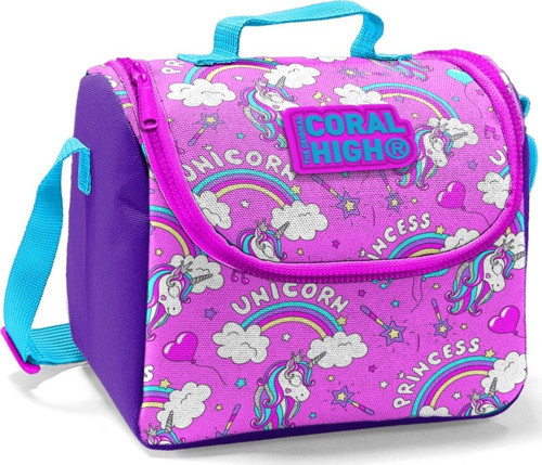 Pembe Unicorn Baskılı Termoslu Beslenme Çantası - Kız Çocuk