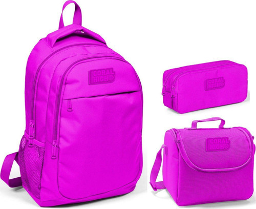 Coral High Pembe Kız Çocuk İlkokul Çanta Seti - Sırt Çantası+Beslenme+Kalemlik
