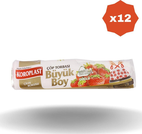Büzgülü Çilek Kokulu Çöp Torbası Büyük Boy X 12 Adet