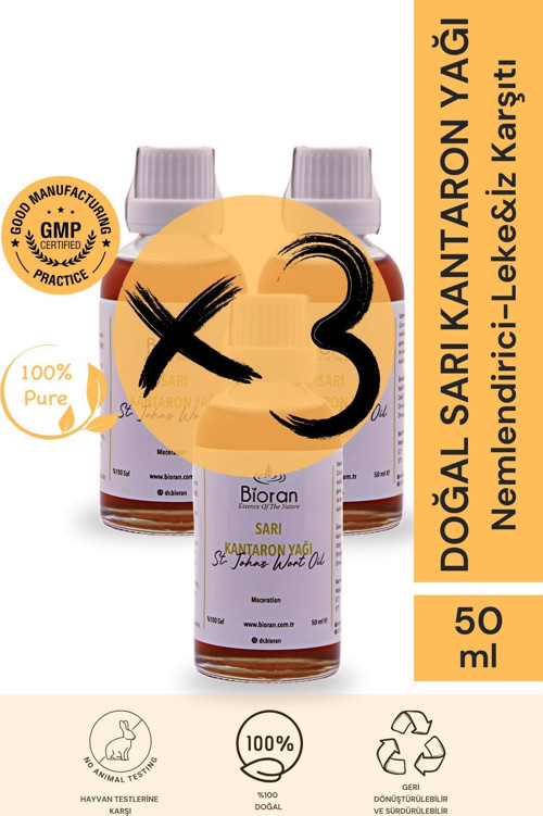 3 Lü Sarı Kantaron Yağı 50 Ml Cam Damlalıklı Set (organik Zeytin Yağlı)