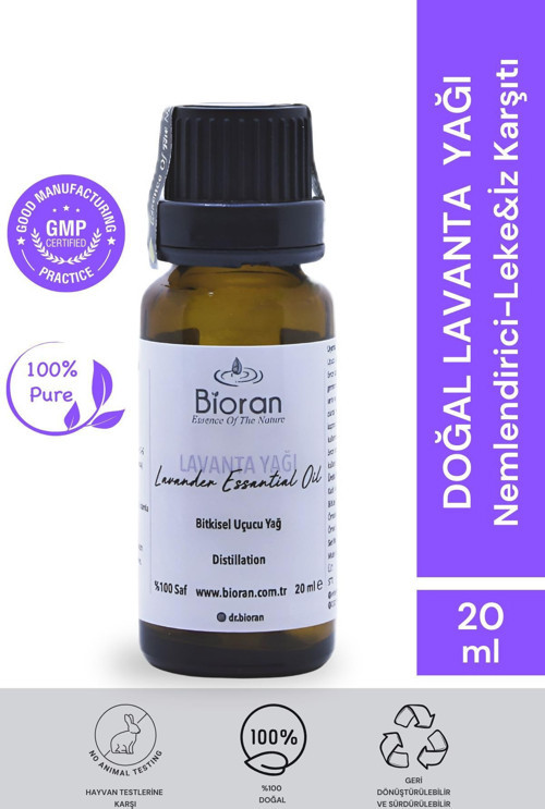 Lavanta Yağı % 100 Saf Bitkisel Uçucu Yağ 20 Ml. (LAVENDER ESSENTİAL OİL)