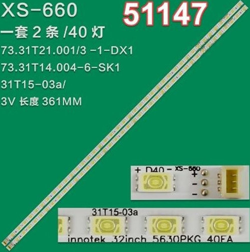 WKSET-6147 35489X2 LG INNOTEK 32INCH 5630PKG 40EA REV0.0 2 ADET LED BAR (40LED)