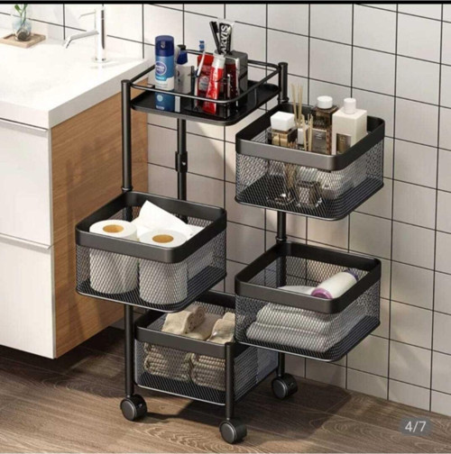 Siyah Metal Lux Kare Banyo Organizer, Banyo Düzenleyici ,kozmetik,takı Düzenleyici