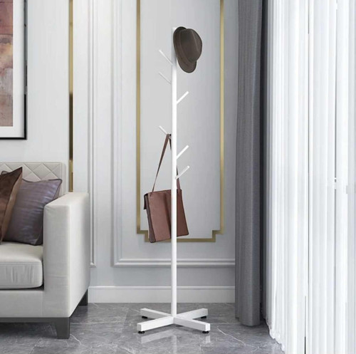 Metal Beyaz Ayaklı Askılık Portmanto Modern Elbise Askısı Konfeksiyon Askısı 165 cm