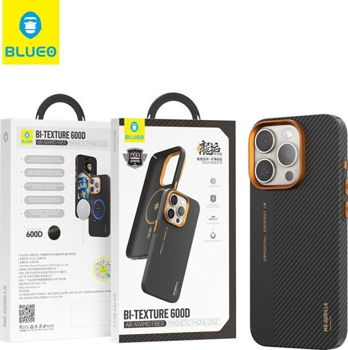 iPhone 15 Pro Max Uyumlu Turuncu 2024 Air Aramid Fiber Magnetic Bi-Texture 600 D Telefon Kılıf