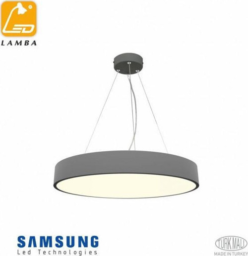 Daire Sarkıt Aydınlatma - 80cm - Doğal Işık - Gri Kasa