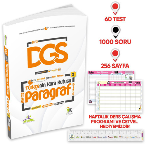 DGS Türkçenin Kara Kutusu KARMA PARAGRAF 2 Konu Özetli D. Çözümlü Çıkmış Soru Havuzu Bankası