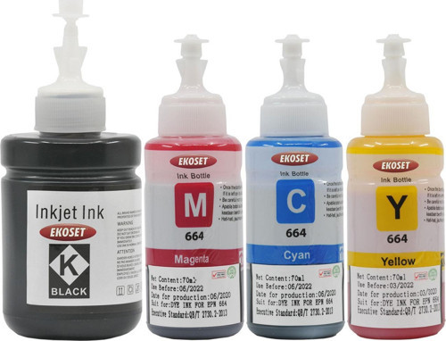 Epson L605 L655 L1455 Uyumlu Renkli Muadil Mürekkep 4 Renk