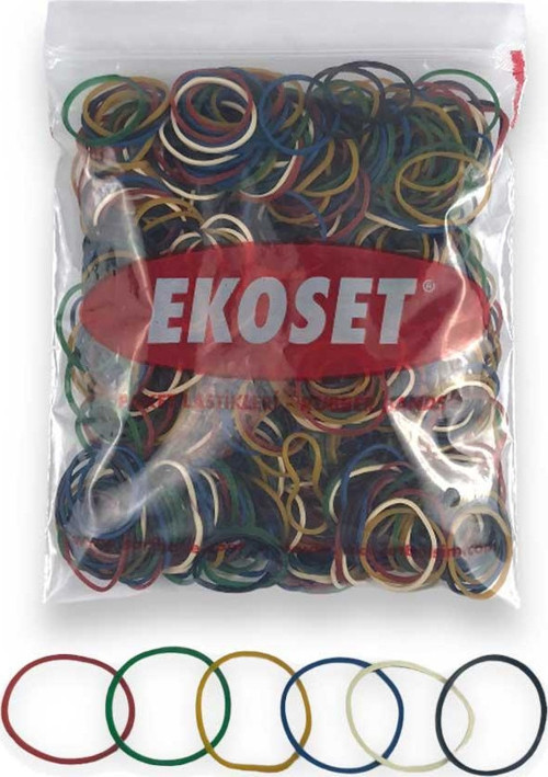 Renkli Kauçuk Toka Lastiği Karışık 6 Renk 40mm 1000 Adet