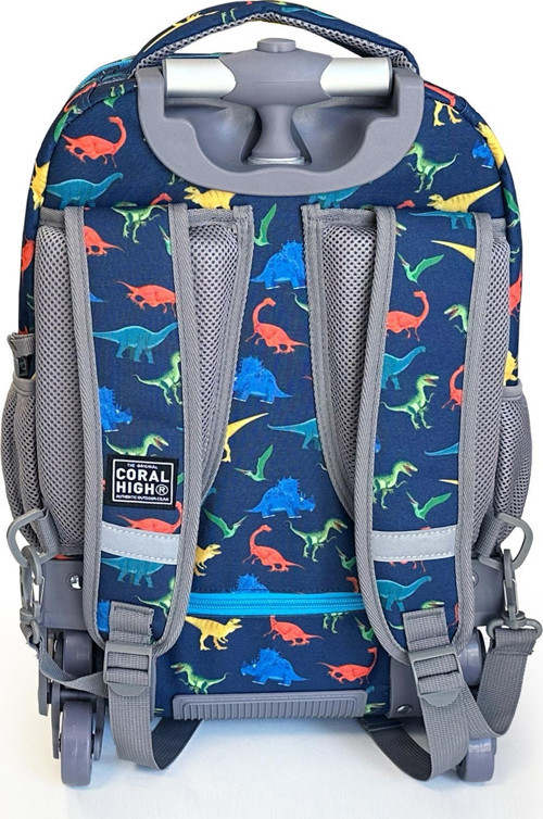 Coral High Kids Dinozor Desenli, Lacivert Renkli, İki Kademeli Çekçekli, Sırt Ve Okul Çantası 24024 5