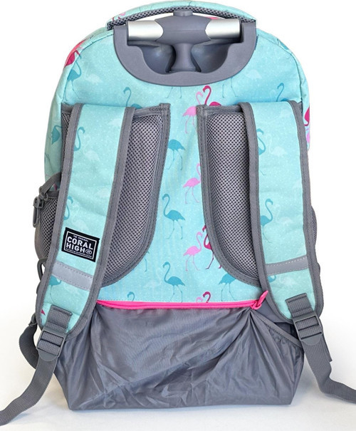 Coral High Kids Flamingo Desenli, Su Yeşili Renkli, İki Kademeli Çekçekli, Sırt Ve Okul Çantası 24022 8