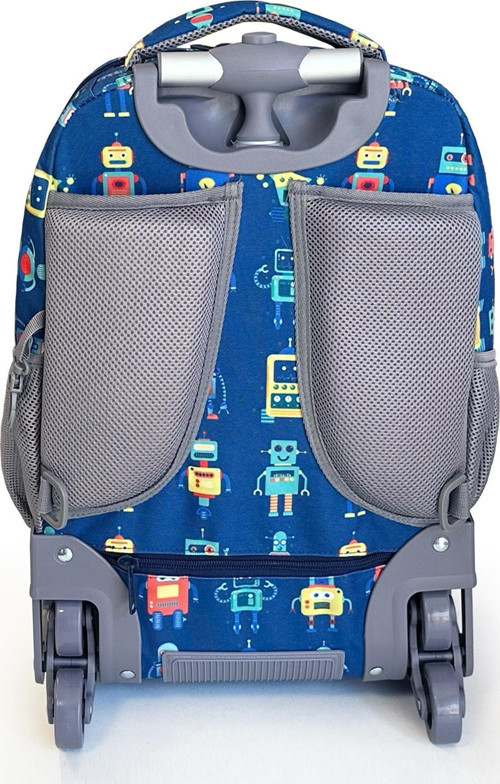 Coral High Kids Robot Desenli, Lacivert Renkli, İki Kademeli Çekçekli, Sırt Ve Okul Çantası 24025 7