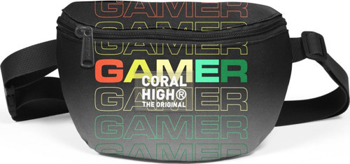 Siyah Gri Gamer Desenli Bel Çantası 11548