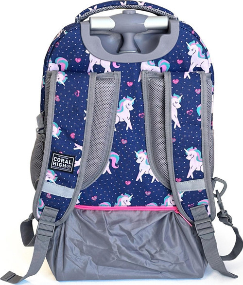 Coral High Kids Unicorn Desenli, Lacivert Renkli, İki Kademeli Çekçekli, Sırt Ve Okul Çantası 24023 8