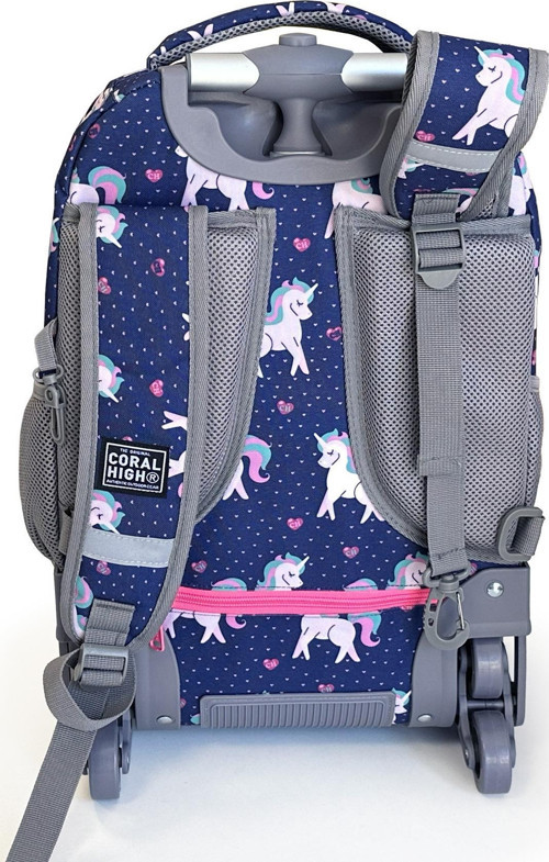 Coral High Kids Unicorn Desenli, Lacivert Renkli, İki Kademeli Çekçekli, Sırt Ve Okul Çantası 24023 6
