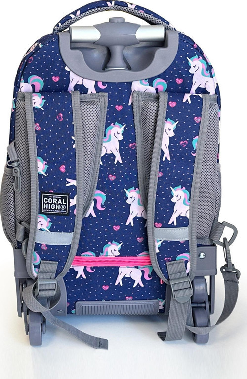 Coral High Kids Unicorn Desenli, Lacivert Renkli, İki Kademeli Çekçekli, Sırt Ve Okul Çantası 24023 5