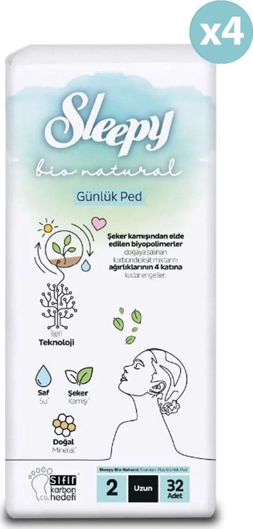 Bio Natural Premium Plus Günlük Ped Uzun 128 Adet Ped