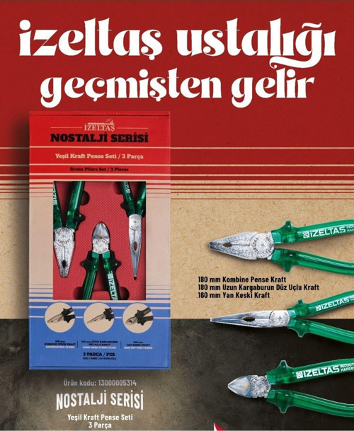 Yeşil Kraft Pense Seti 3'lü