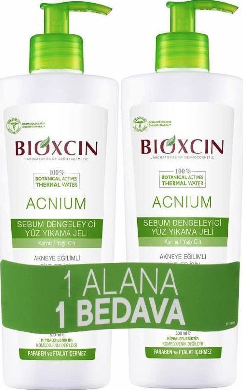 Acnium Sebum Dengeleyici Yüz Yıkama Jeli 500 ml + 500 ml Avantaj Paket