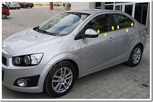 Chevrolet Aveo Sedan Krom Cam Çıtası 2012 Sonrası 4 Parça Paslanmaz Çelik