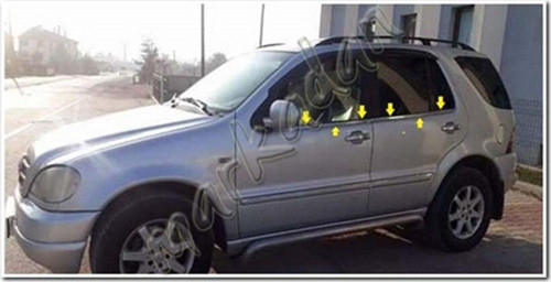 Mercedes ML Klasse W163 Krom Cam Çıtası 1998-2005 6 Parça Paslanmaz Çelik