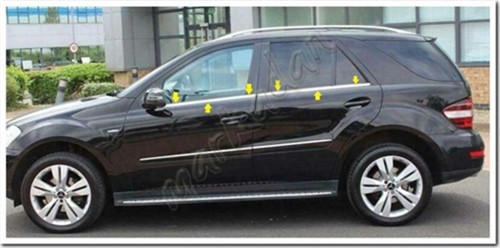 Mercedes ML Klasse W164 Krom Cam Çıtası 2006-2011 4 Parça Paslanmaz Çelik