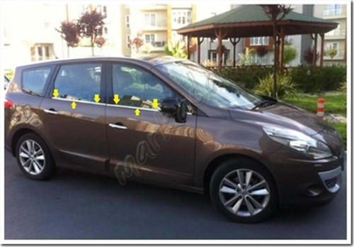 Renault Scenic 3 Krom Cam Çıtası 2009 Sonrası 4 Parça Paslanmaz Çelik