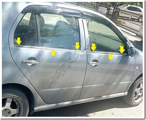 Skoda Fabia Sedan Krom Cam Çıtası 2000-2007 4 Parça Paslanmaz Çelik