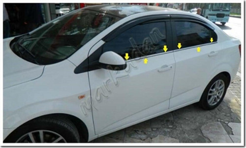Chevrolet Aveo Sedan Krom Cam Çıtası 2006-2011 4 Parça Paslanmaz Çelik