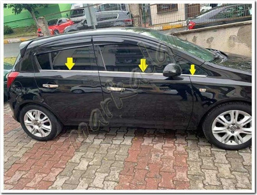 Opel Corsa D Krom Cam Çıtası 2006-2015 6 Parça Paslanmaz Çelik
