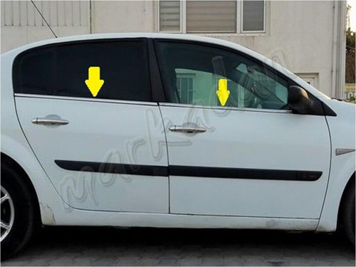 Renault Megane 2 Sedan Krom Cam Çıtası 2004-2010 4 Parça Paslanmaz Çelik