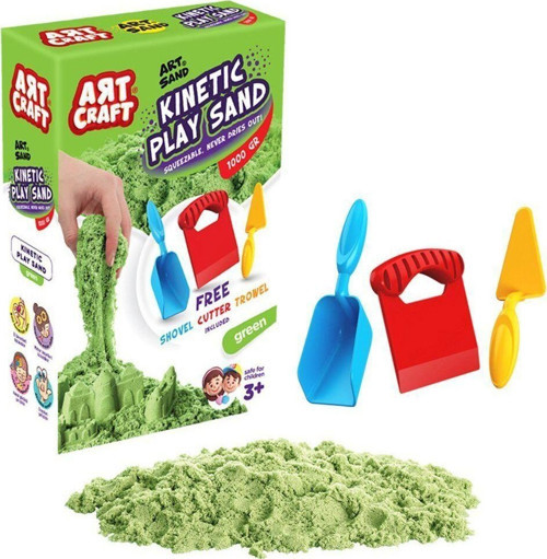 Aksesuarlı Yeşil Kinetik Oyun Kumu 1000 gr