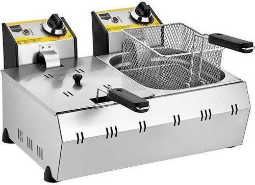 R93 5+5 Litre Çiftli Kapaklı Elektrikli Fritöz Paslanmaz Profesyonel Sanayi Tipi Fritöz Makinesi & Patates Kızartması Makinesi & Endüstriyel Büfe Tipi