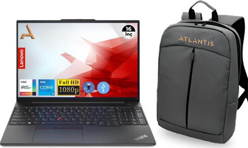 ThinkPad E16 Gen1 İ5-1335U 21JN0005TX Atl45 24GB 256GB M.2 SSD 16" W11Pro Dizüstü Bilgisayar+Çanta