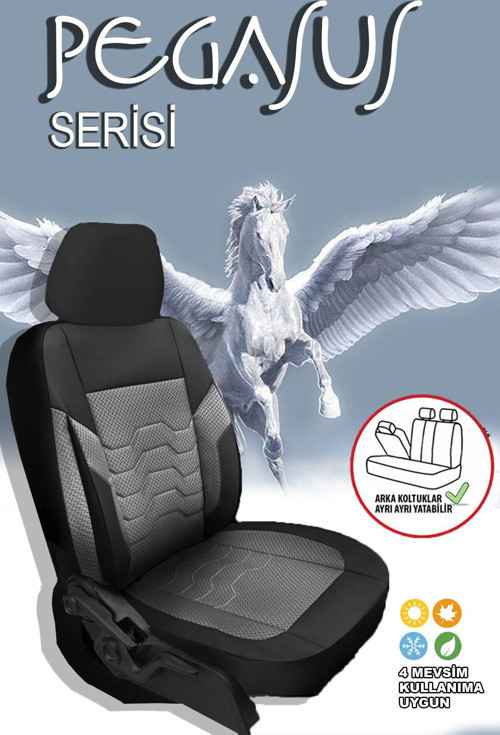 Pegasus Serisi Oto Koltuk Kılıfı Jakar Kumaş Ön Arka Tam Set