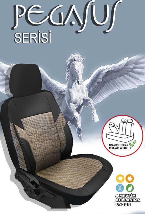Pegasus Serisi Oto Koltuk Kılıfı Jakar Kumaş Ön Arka Tam Set