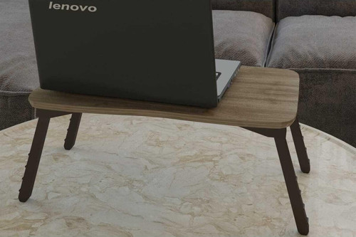 Laptop Sehpası Ayak Montajlı Çalışma Kahvaltı Masası Ceviz