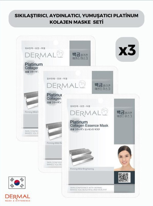Sıkılaştırıcı, Aydınlatıcı, Yumuşatıcı Platinum Kollajen Maske 23 Gr 3 Adet