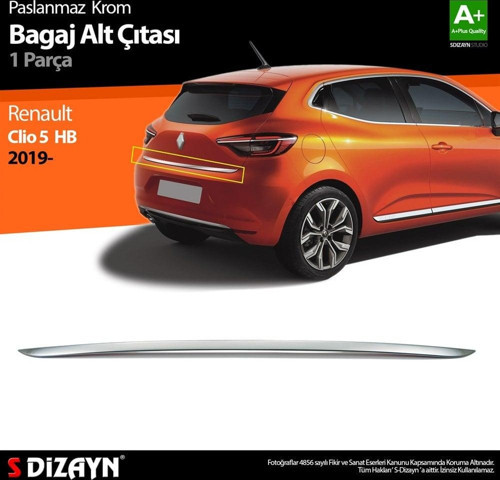 Renault Clio 5 Krom Bagaj Alt Çıtası 2019 ve Üzeri