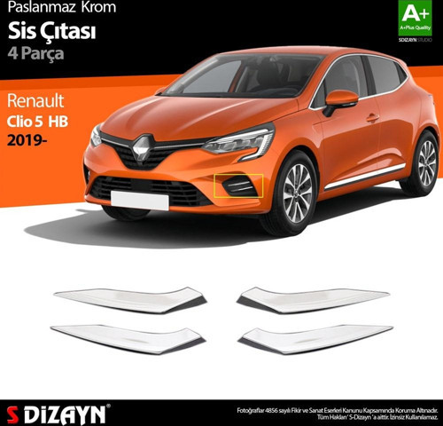 Renault Clio 5 Krom Sis Çıtası 4 Prç. 2019-2023