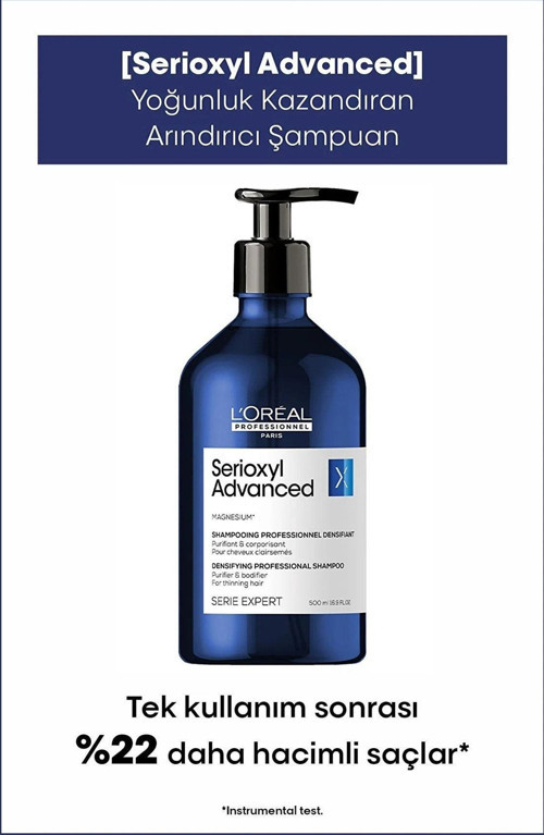 L'oreal Professionnel Serie Expert Serioxyl Advanced Incelmiş Saç Telleri Için Yoğunluk Kazandıran Şampuan 500 Ml