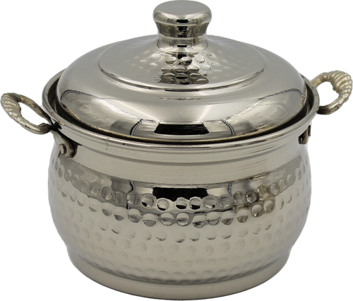 Mini Güveç Tencere 3 No 14 Cm El Dövme Nikel Turna8176-2